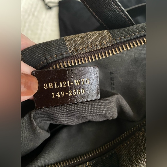 Fendi Bauletto Boston Speedy Pequin Black Golden Brown Crossbody Bag - Picture 12 of 16